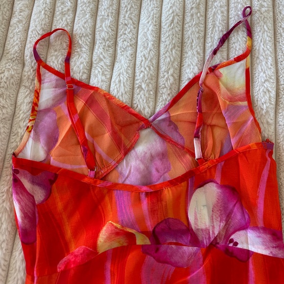 NWT Blackbough Bridget Sheer Sun Dress - Spritz - Asymmetrical Ruffled Slip - Picture 14 of 17